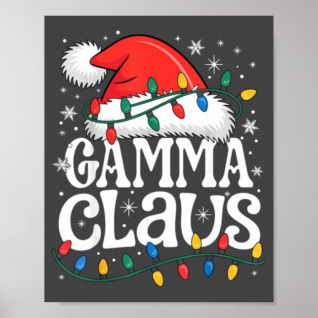 Poster Gamma Claus Funny Xmas Christmas Grandma Holiday S (Frente)