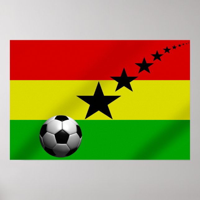 Pôster Gana Black Stars Soccer flag (Frente)