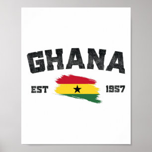 Poster Gana Est. 1957 Dia da Independência das Bandeiras