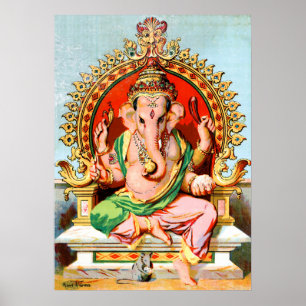 Poster Ganapathi por Ravi Varma. Ganesha