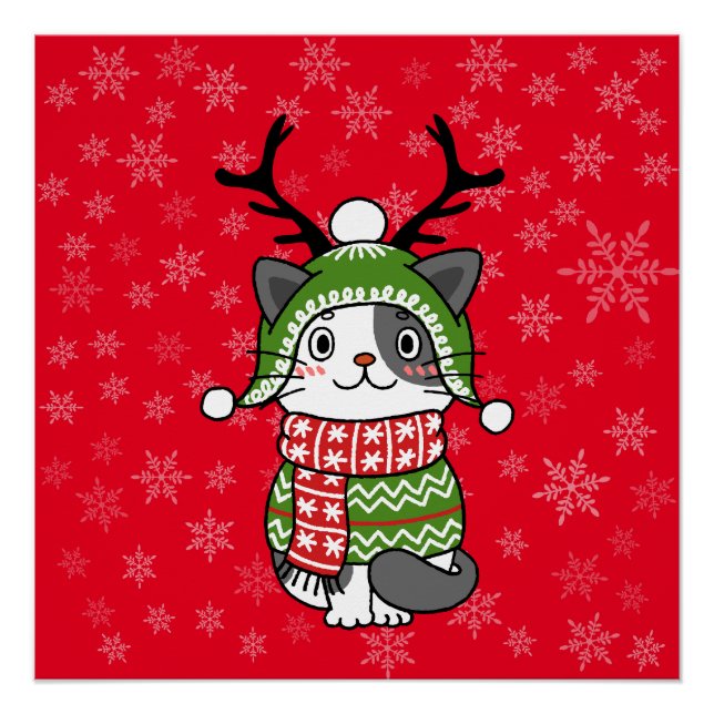 Pôster Gancho de Natal de Gato Bonito Galore (Frente)