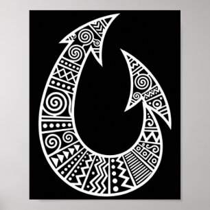Poster gancho de pesca decorativo arte tribal gancho de p
