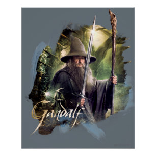 Pôster Gandalf With Staff And Sword