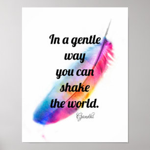 Poster Gandhi - citação inspiradora: imitações de cor