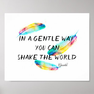 Poster Gandhi citou colorida arte de pena