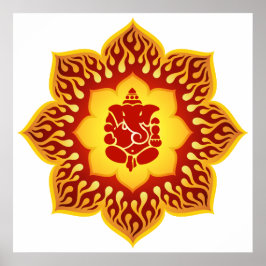 Pôster Ganesha Lotus Design