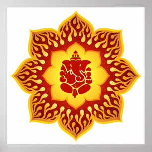 Pôster Ganesha Lotus Design