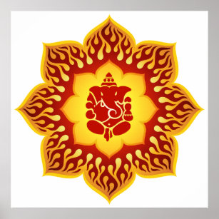Pôster Ganesha Lotus Design