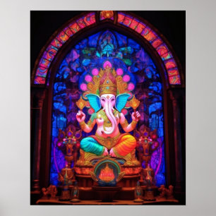 Poster Ganesha sob um Arco de Tons Preciosos