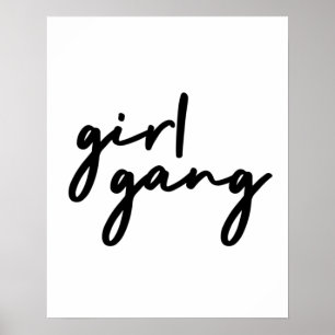 Poster Gang Garota   Moça Cute Poder Moderno Feminismo