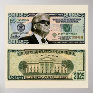 Poster Gangsta Trump 2025 Nota de Dólar