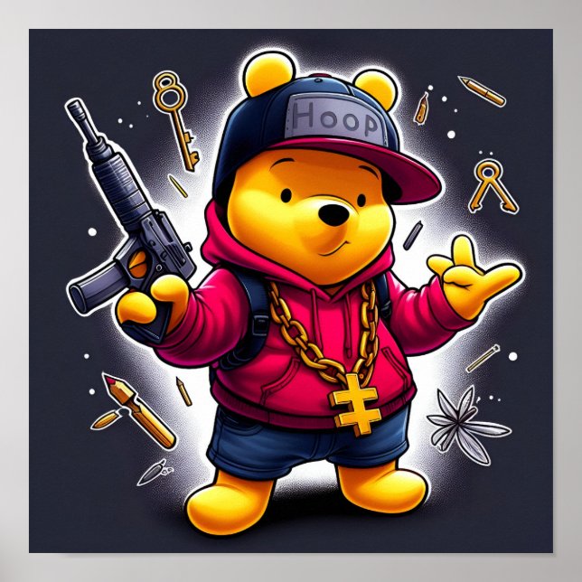 Poster Gangsta Winnie, o Pooh 1 (Frente)