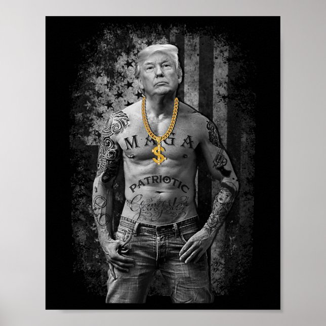Poster Gangster Anti Liberal Pro Trump Republican Premium (Frente)