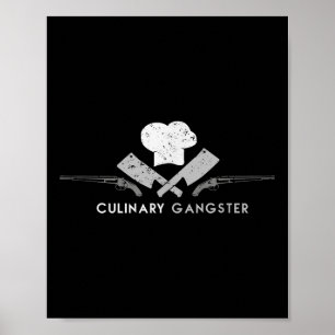 Poster Gangster Comida Cozinha Barbecue Chef Engraçado