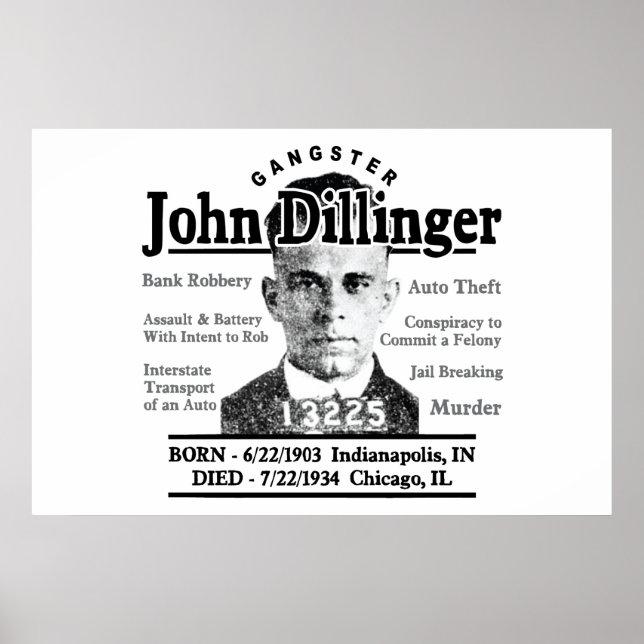 Poster Gangster John Dillinger (Frente)