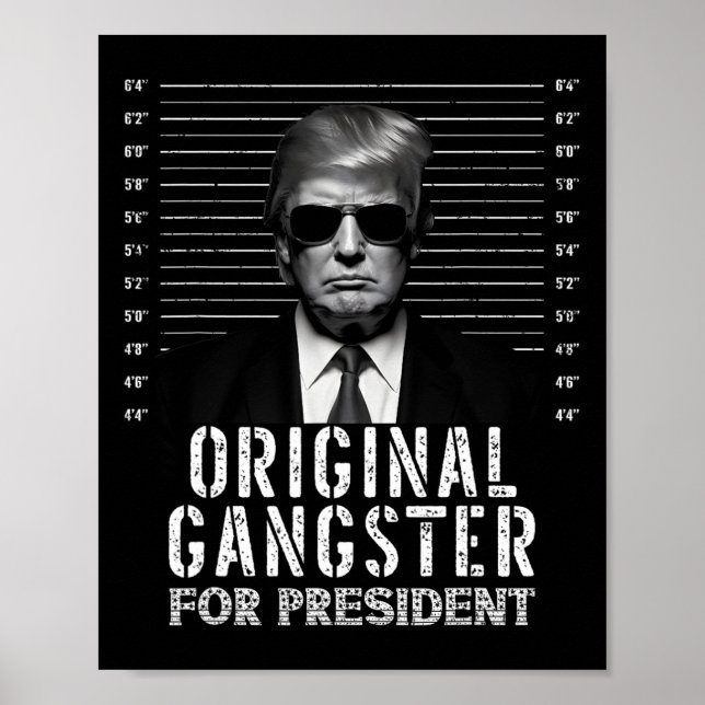 Poster Gangster Para O Presidente Donald Trump Mugshot (Frente)
