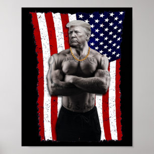 Poster Gângster Pro Donald Trump Tatuagem Republicano Ame