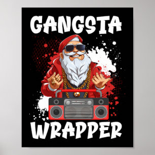 Poster Gangue do Papai Noel do Hip Hop Natal Bandido Pres