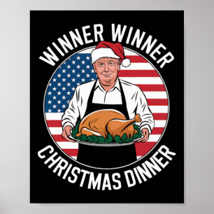 Poster Ganhador Engraçado Vencedor do Natal Janta Papais