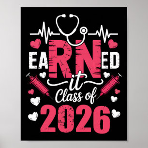 Poster Ganhou Cl De 2026 Enfermeira Vintage Graduada Rn L
