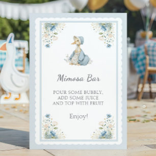 Poster Ganso Bebê Azul Menina Bar Mimosa Chuveiro Floral