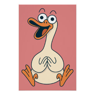 Pôster Ganso Bobo, Excêntrico, Ganso de Desenho Animado D