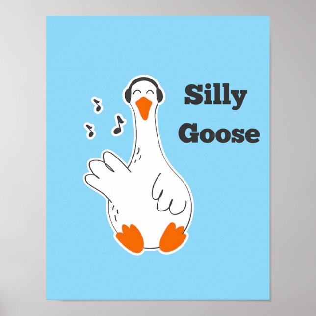 Poster Ganso bobo, Ganso Engraçado, Amante de Gansos (Frente)