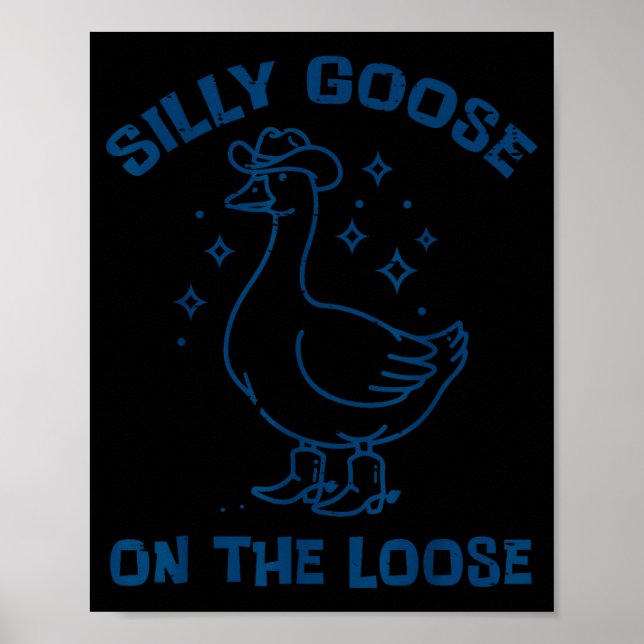 Poster Ganso Caubói Bobo À Solta Animais Engraçados Homen (Frente)