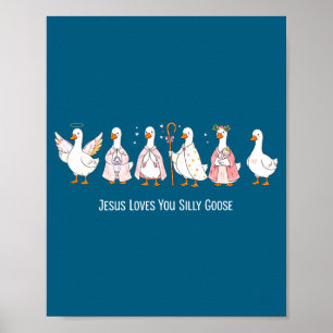 Poster Ganso cristão jesus ama ganso bobo religioso