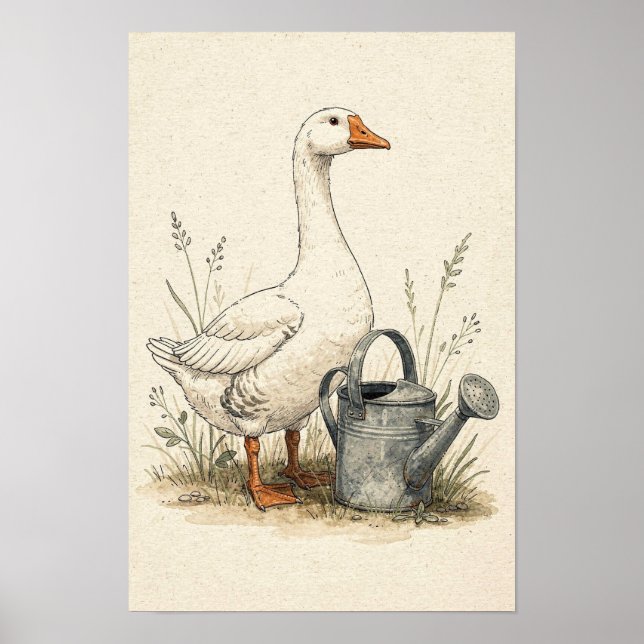 Poster Ganso de Jardim e Regador (Frente)