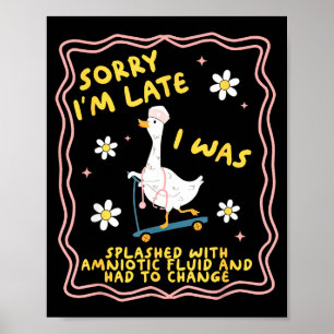Poster Ganso Engraçado Desculpe-me pelo Atraso L&d Tr