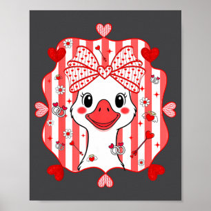 Poster Ganso Fofo Elegante Laço Dia dos Namorados Mulher