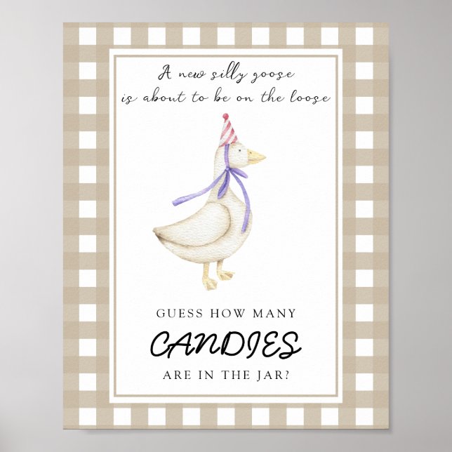 Poster Ganso pequeno - adivinhe quantos doces (Frente)