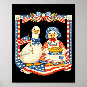 Poster Gansos Patrióticos América EUA Retrô Vintage