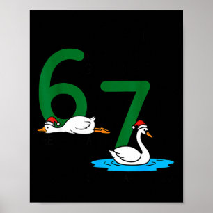 Poster Gansos Pondo Cisnes Nadando 67 Seis Gansos Sete
