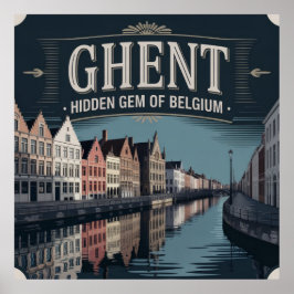 Poster Gante – Joia Escondida da Bélgica