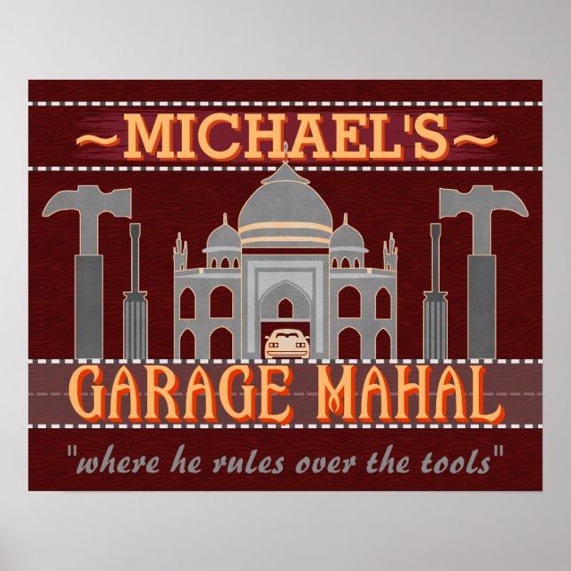 Poster Garage Mahal Man Caverna Encantada Humor Personali (Frente)