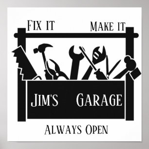 Poster Garagem personalizada
