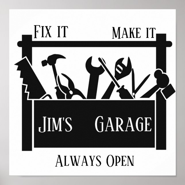 Poster Garagem personalizada (Frente)