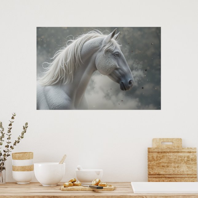 Poster Garanhão Branco (Cozinha)