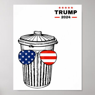 Poster Garbyge For Trump 2024 Garge Truck Trash Can Vote