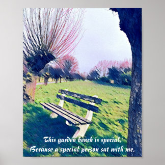 Poster Garden Bench Cote Azul Outono Céu Abstrato Art
