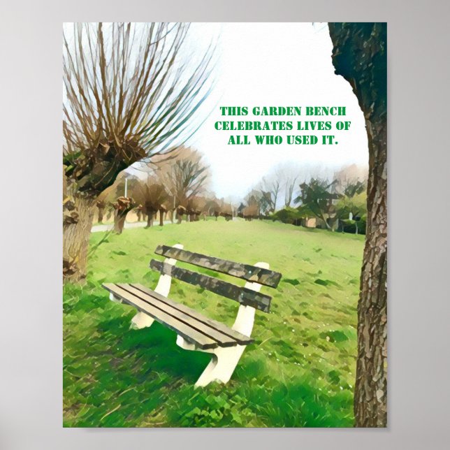 Poster Garden Bench Cote Azul Outono Céu Verde Arte Verde (Frente)