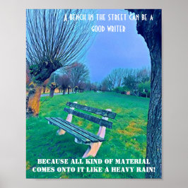 Poster Garden Bench Cote Blue Autumn Call Trees Art