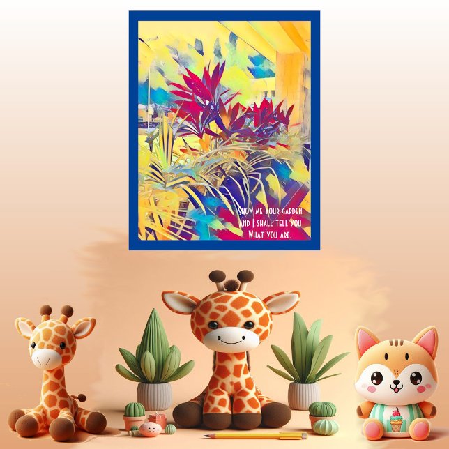 Poster Garden Bush Inspiron Quote Abstrato de Arte de Mur (Garden Bush Inspiring Quote Wall Abstract Art Deco Poster)