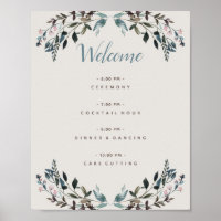Garden Crest Eggshell Floral Weding Program