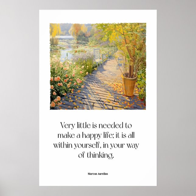 Poster Garden Path Marcus Aurelius Quote Print Stoic (Frente)