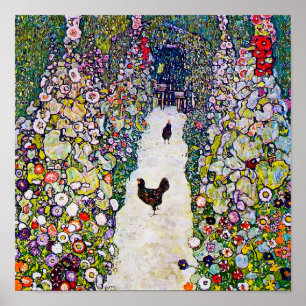 Poster Garden Path with Chickens, Gustav Klimt