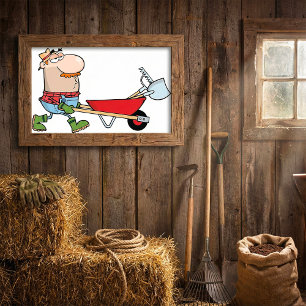 Poster Gardener And A Wheelbarrow