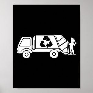 Poster Garge Truck Waste Reciclar Trash Collector Earth D